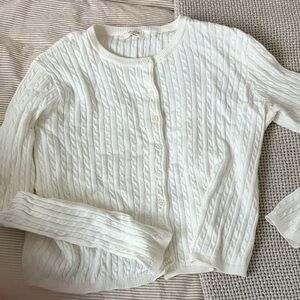 Brandy Melville Cream Cable Knit Cardigan